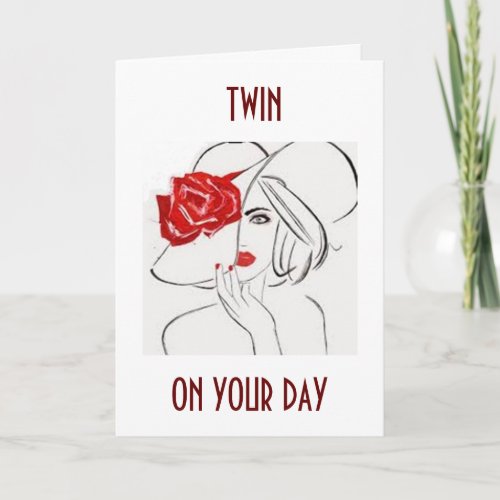 TWIN SISTER_RELAX ENJOY BE HAPPY ON YOUR BIRTHDAY CARD