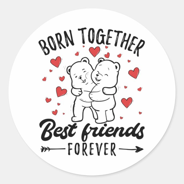 Twin Sister Twins Gift Classic Round Sticker (Front)