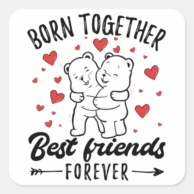 Twin Sister Twins Gift Square Sticker (Front)