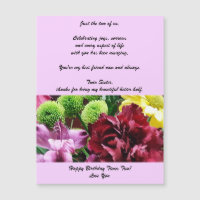 Twin Sisters Birthday Magnetic Greeting Card
