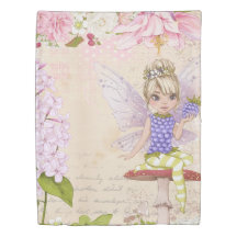 Twin Size floral and fairy comforter