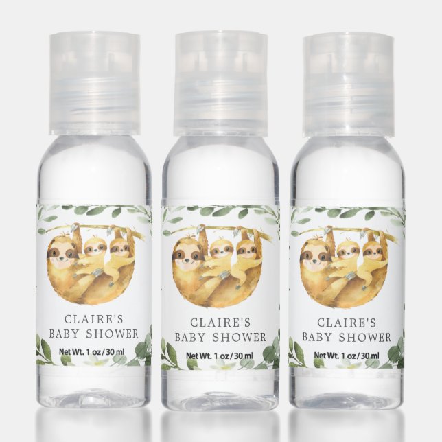 Twin Sloths Baby Shower Hand Sanitizer (Set)