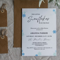 Twin Snowflake Baby Shower  Winter Baby Shower Invitation