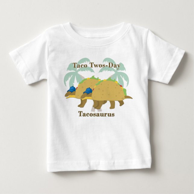 Twin Taco Twos-day 2nd Birthday Baby T-Shirt (Front)