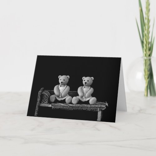 Twin Teddy Bears Birthday Card
