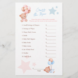 Twin Teddy Bears Guess The Price Game Flyer