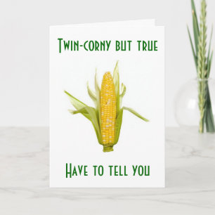 TWIN THANKSGIVING-CORNY BUT TRUE HOLIDAY CARD