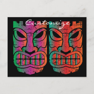 Twin Tiki Sculpture Thunder_Cove Postcard