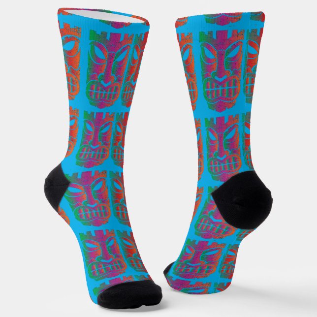 Twin Tiki Sculpture Thunder_Cove Socks (Angled)
