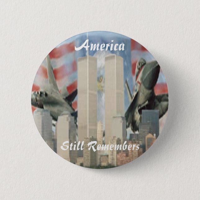 Twin Towers 9/11 Remembrance Button (Front)