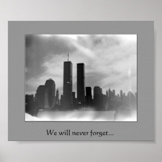 Twin Towers - Black & white Poster