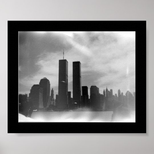 Twin Towers - Black & white Poster | Zazzle.com