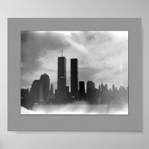 Twin Towers _ Black  white Poster