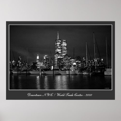 Twin Towers by Night poster print