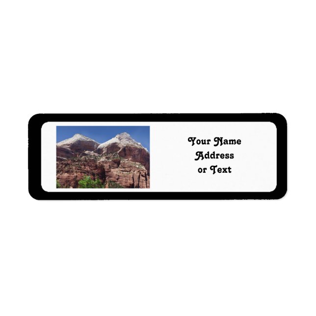 Twin Towers of the Virgin River, Zion Label (Front)