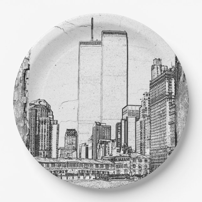 Twin Towers Paper Plates (Front)
