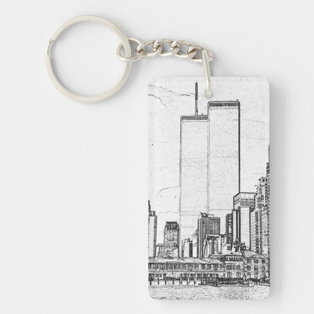 Twin Towers & Prayer for Restoration Keychain (Front)
