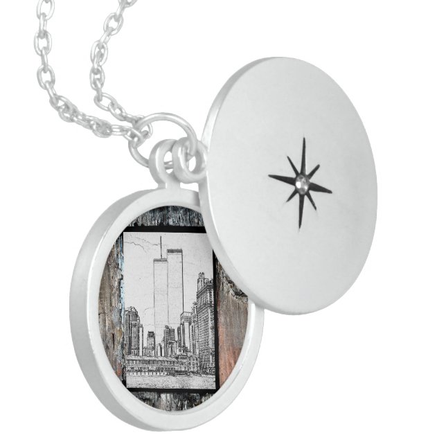 Twin Towers Sterling Silver Necklace (Front Left)