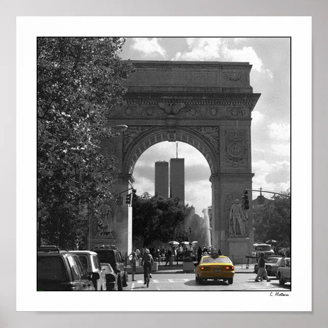 Twin Towers through Washington Square Poster | Zazzle