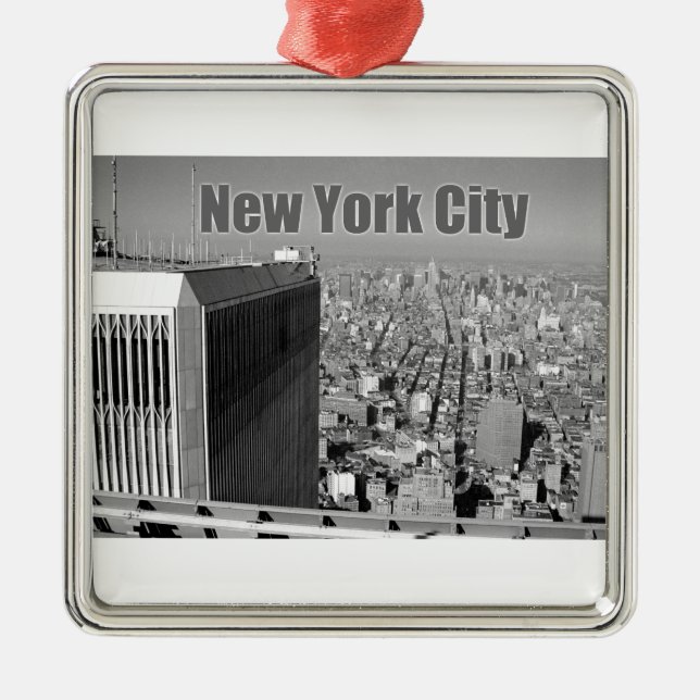 Twin towers World Trade Center NYC Metal Ornament (Front)