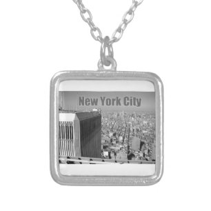 Twin towers World Trade Center NYC Silver Plated Necklace