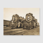 Twin Train Engines Vintage Locomotives Railroad (Front)