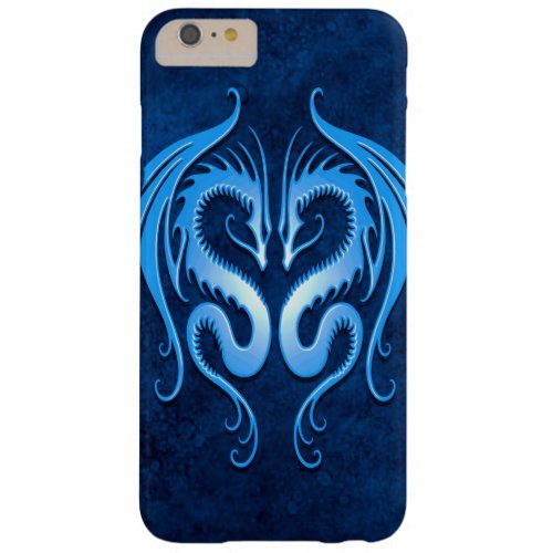 Twin Tribal Dragons Blue Barely There iPhone 6 Plus Case