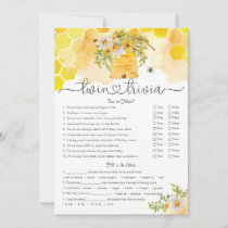 Twin Trivia Sweet as Can Bee Baby Shower Game Invitation