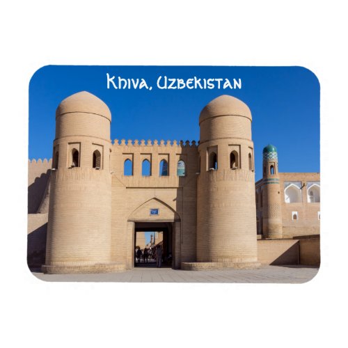 Twin_turreted West Gate _ Khiva Uzbekistan Magnet
