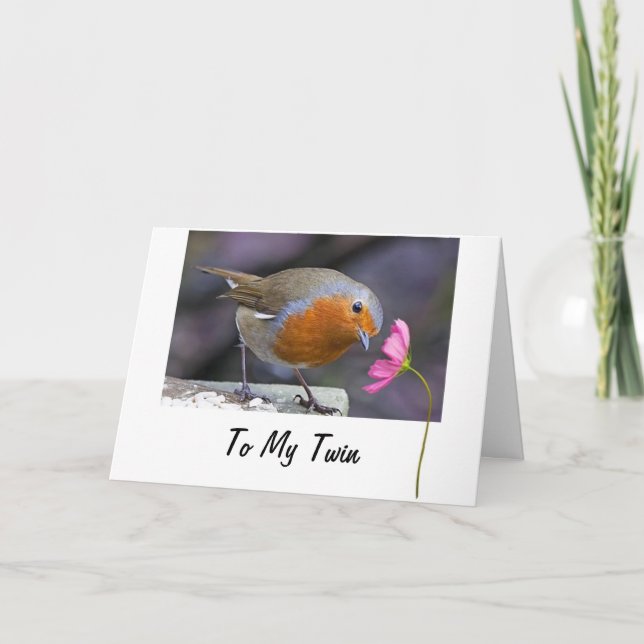 TWIN "TWEETING" YOU A HAPPY BIRTHDAY CARD (Front)