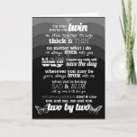 ***twin U Mean The Whole World To Me*** Card at Zazzle