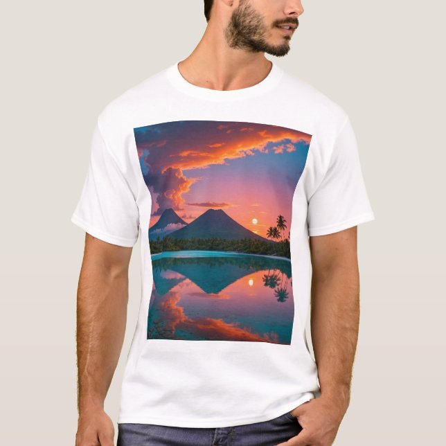 Twin Volcano Reflections T-Shirt (Front)
