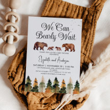 Twin We Can Bearly Wait Bear Baby Shower