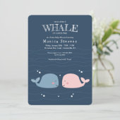 Twin Whales Baby Shower Invitation (Standing Front)