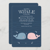 Twin Whales Baby Shower Invitation (Front/Back)