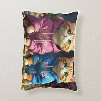 "Twin Whiskers: Adorable Cats Pillow" Accent Pillow