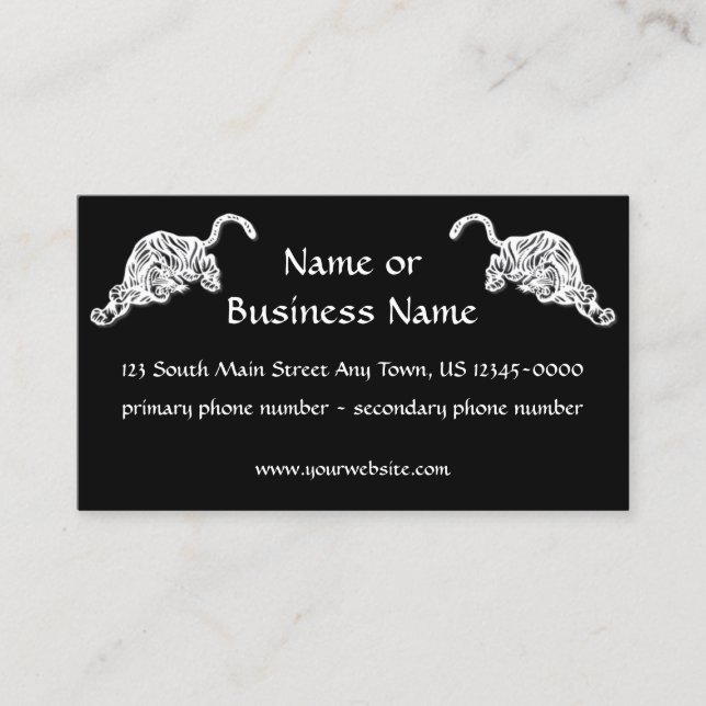 Twin White Tigers Business Card (Front)