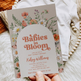 Twin Wildflower Baby Shower Invitations