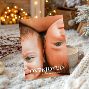 Twin Winter Overjoyed holiday  photo birth  Announcement