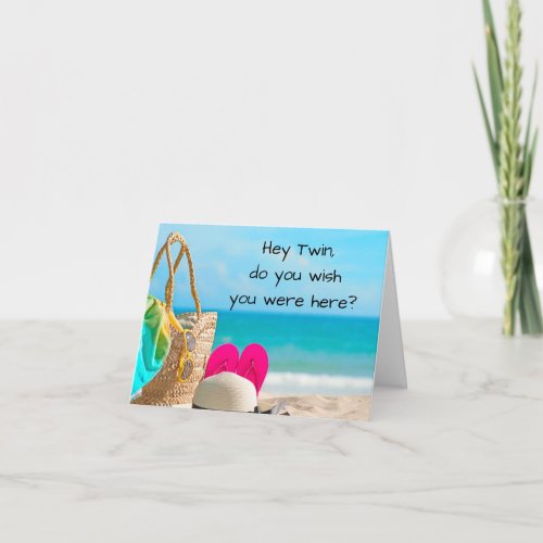 TWIN WISH WE COULD CELEBRATE BEACH BIRTHDAY CARD