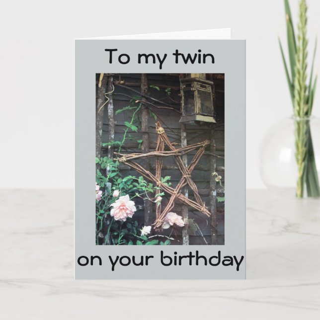 TWIN-YOU ARE A STAR ON YOUR BIRTHDAY CARD (Front)