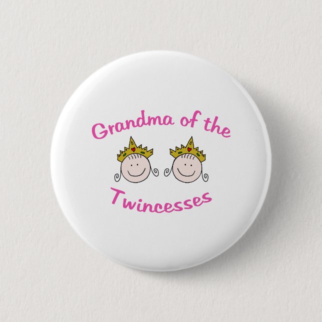 Twincess Grandma Pinback Button (Front)