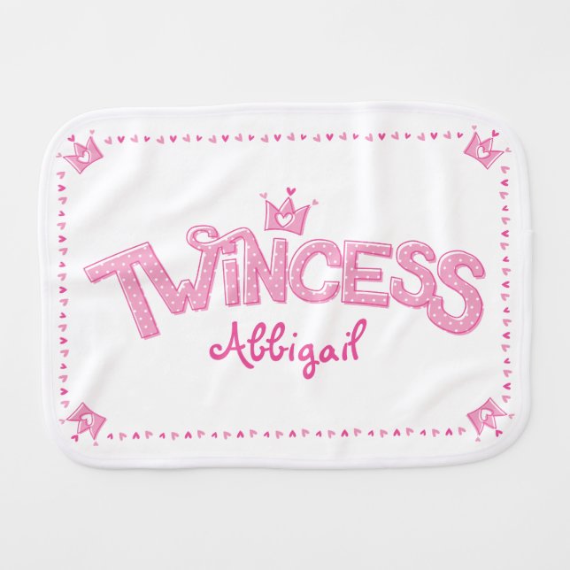 Twincess Twin Girl Baby Blanket (Pink) (Front Horizontal)