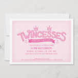 Twincess Twin Girls Baby Shower Invitation (pink) at Zazzle