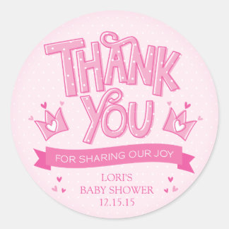 Twincess Twin Girls Baby Shower Thank You Sticker