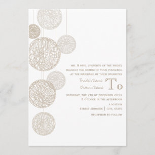 Twine Globes Wedding Invite From Bride's Parents