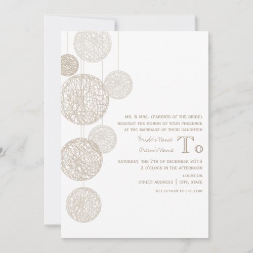 Twine Globes Wedding Invite From Bride's Parents