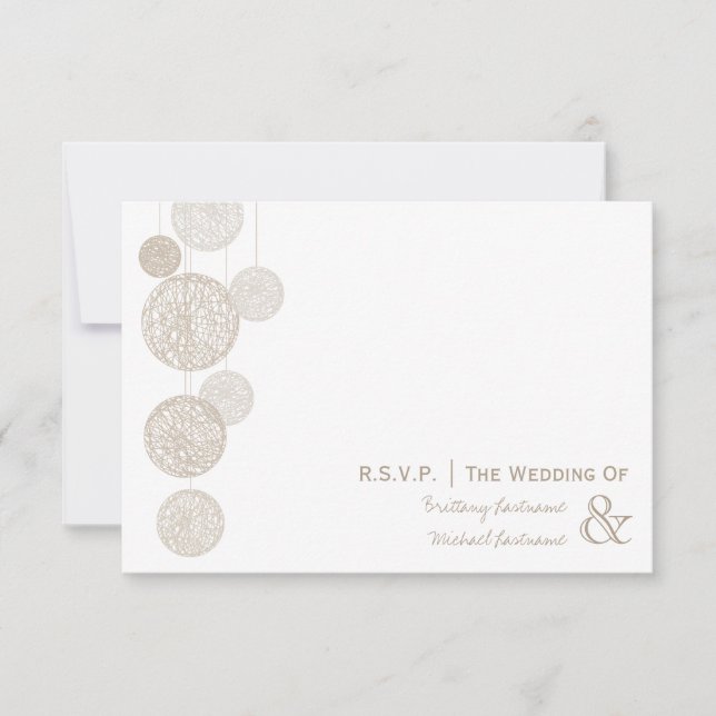 Twine Globes Wedding R.S.V.P. RSVP Card (Front)