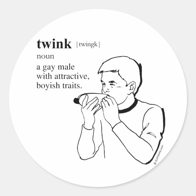TWINK CLASSIC ROUND STICKER (Front)