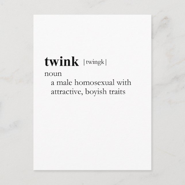 TWINK (definition) Postcard (Front)